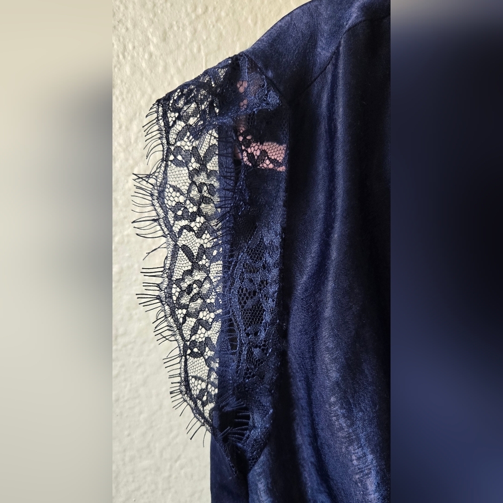 NEW$98 MICHAEL Michael Kors Midnight Blue Short Sleeve Blouse Size Xs - Picture 4 of 6